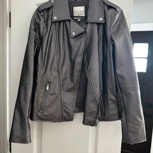 Bagatelle Women's Dark Gray Leather Jacket